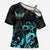 Personalized Elegant Wings and Dartboard Design Cross Shoulder Shirt with Swirling Floral Patterns - Wonder Print Shop