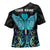 Personalized Elegant Wings and Dartboard Design Cross Shoulder Shirt with Swirling Floral Patterns - Wonder Print Shop
