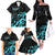Personalized Elegant Wings and Dartboard Design Family Matching Off The Shoulder Long Sleeve Dress and Hawaiian Shirt with Swirling Floral Patterns - Wonder Print Shop