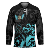Personalized Elegant Wings and Dartboard Design Hockey Jersey with Swirling Floral Patterns - Wonder Print Shop