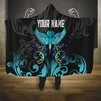 Personalized Elegant Wings and Dartboard Design Hooded Blanket with Swirling Floral Patterns - Wonder Print Shop