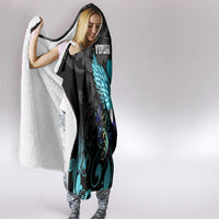 Personalized Elegant Wings and Dartboard Design Hooded Blanket with Swirling Floral Patterns - Wonder Print Shop