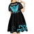 Personalized Elegant Wings and Dartboard Design Kid Short Sleeve Dress with Swirling Floral Patterns - Wonder Print Shop