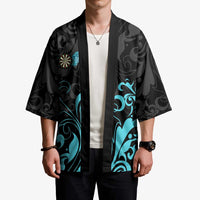 Personalized Elegant Wings and Dartboard Design Kimono with Swirling Floral Patterns - Wonder Print Shop