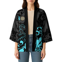 Personalized Elegant Wings and Dartboard Design Kimono with Swirling Floral Patterns - Wonder Print Shop