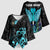 Personalized Elegant Wings and Dartboard Design Kimono Sleeve Blouse with Swirling Floral Patterns - Wonder Print Shop