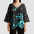 Personalized Elegant Wings and Dartboard Design Kimono Sleeve Blouse with Swirling Floral Patterns - Wonder Print Shop