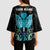 Personalized Elegant Wings and Dartboard Design Kimono Sleeve Blouse with Swirling Floral Patterns - Wonder Print Shop