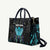 Personalized Elegant Wings and Dartboard Design Leather Bag with Swirling Floral Patterns - Wonder Print Shop