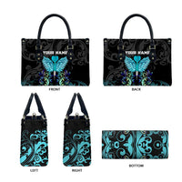 Personalized Elegant Wings and Dartboard Design Leather Bag with Swirling Floral Patterns - Wonder Print Shop