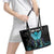 Personalized Elegant Wings and Dartboard Design Leather Tote Bag with Swirling Floral Patterns - Wonder Print Shop