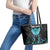 Personalized Elegant Wings and Dartboard Design Leather Tote Bag with Swirling Floral Patterns - Wonder Print Shop