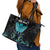 Personalized Elegant Wings and Dartboard Design Leather Tote Bag with Swirling Floral Patterns - Wonder Print Shop