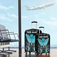 Personalized Elegant Wings and Dartboard Design Luggage Cover with Swirling Floral Patterns - Wonder Print Shop