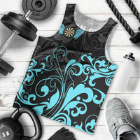 Personalized Elegant Wings and Dartboard Design Men Tank Top with Swirling Floral Patterns - Wonder Print Shop