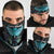 Elegant Wings and Dartboard Design Neck Gaiter with Swirling Floral Patterns TS04