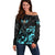 Personalized Elegant Wings and Dartboard Design Off Shoulder Sweater with Swirling Floral Patterns - Wonder Print Shop