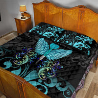 Personalized Elegant Wings and Dartboard Design Quilt Bed Set with Swirling Floral Patterns - Wonder Print Shop