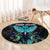 Personalized Elegant Wings and Dartboard Design Round Carpet with Swirling Floral Patterns - Wonder Print Shop