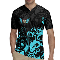 Personalized Elegant Wings and Dartboard Design Rugby Jersey with Swirling Floral Patterns - Wonder Print Shop
