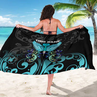 Personalized Elegant Wings and Dartboard Design Sarong with Swirling Floral Patterns - Wonder Print Shop