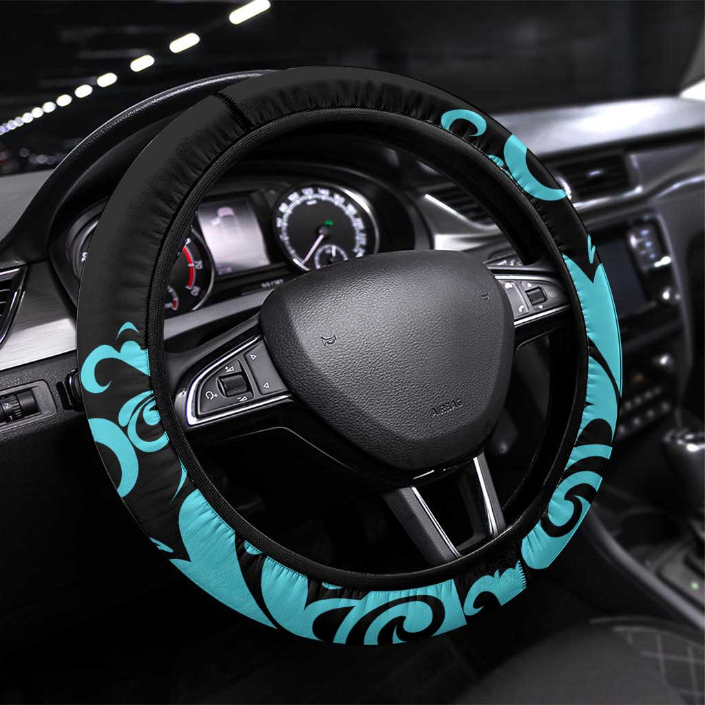 Elegant Wings and Dartboard Design Steering Wheel Cover with Swirling Floral Patterns - Wonder Print Shop