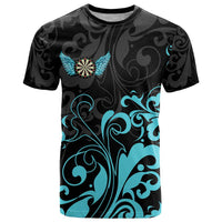 Personalized Elegant Wings and Dartboard Design T Shirt with Swirling Floral Patterns - Wonder Print Shop