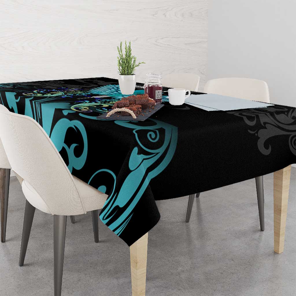 Personalized Elegant Wings and Dartboard Design Tablecloth with Swirling Floral Patterns - Wonder Print Shop