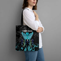 Personalized Elegant Wings and Dartboard Design Tote Bag with Swirling Floral Patterns - Wonder Print Shop