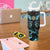 Personalized Elegant Wings and Dartboard Design Tumbler With Handle with Swirling Floral Patterns - Wonder Print Shop