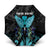Personalized Elegant Wings and Dartboard Design Umbrella with Swirling Floral Patterns - Wonder Print Shop