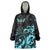 Personalized Elegant Wings and Dartboard Design Wearable Blanket Hoodie with Swirling Floral Patterns - Wonder Print Shop