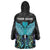 Personalized Elegant Wings and Dartboard Design Wearable Blanket Hoodie with Swirling Floral Patterns - Wonder Print Shop