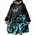 Personalized Elegant Wings and Dartboard Design Wearable Blanket Hoodie with Swirling Floral Patterns - Wonder Print Shop