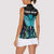 Personalized Elegant Wings and Dartboard Design Women Sleeveless Polo Shirt with Swirling Floral Patterns - Wonder Print Shop