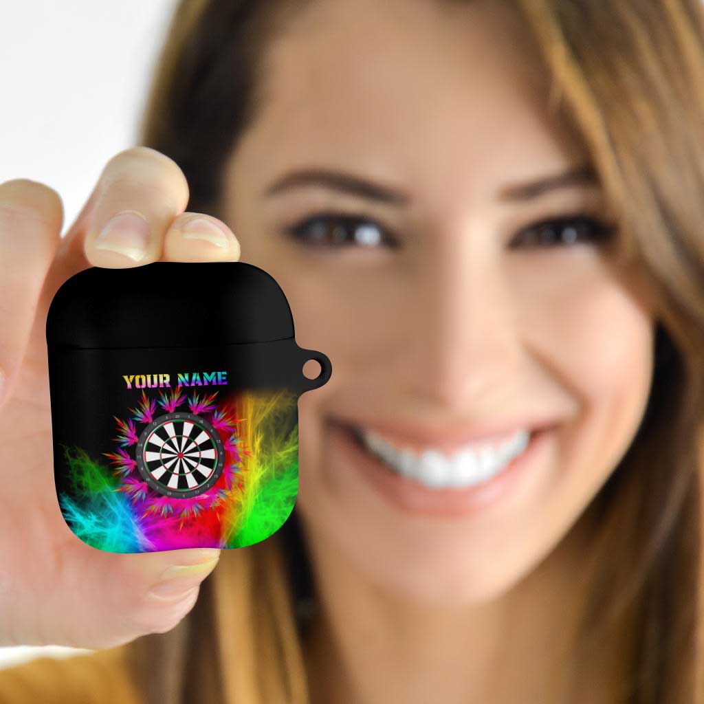 Personalized Colorful Neon Darts AirPods Case with Bold Abstract Background - Wonder Print Shop