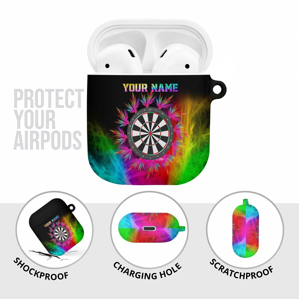 Personalized Colorful Neon Darts AirPods Case with Bold Abstract Background - Wonder Print Shop