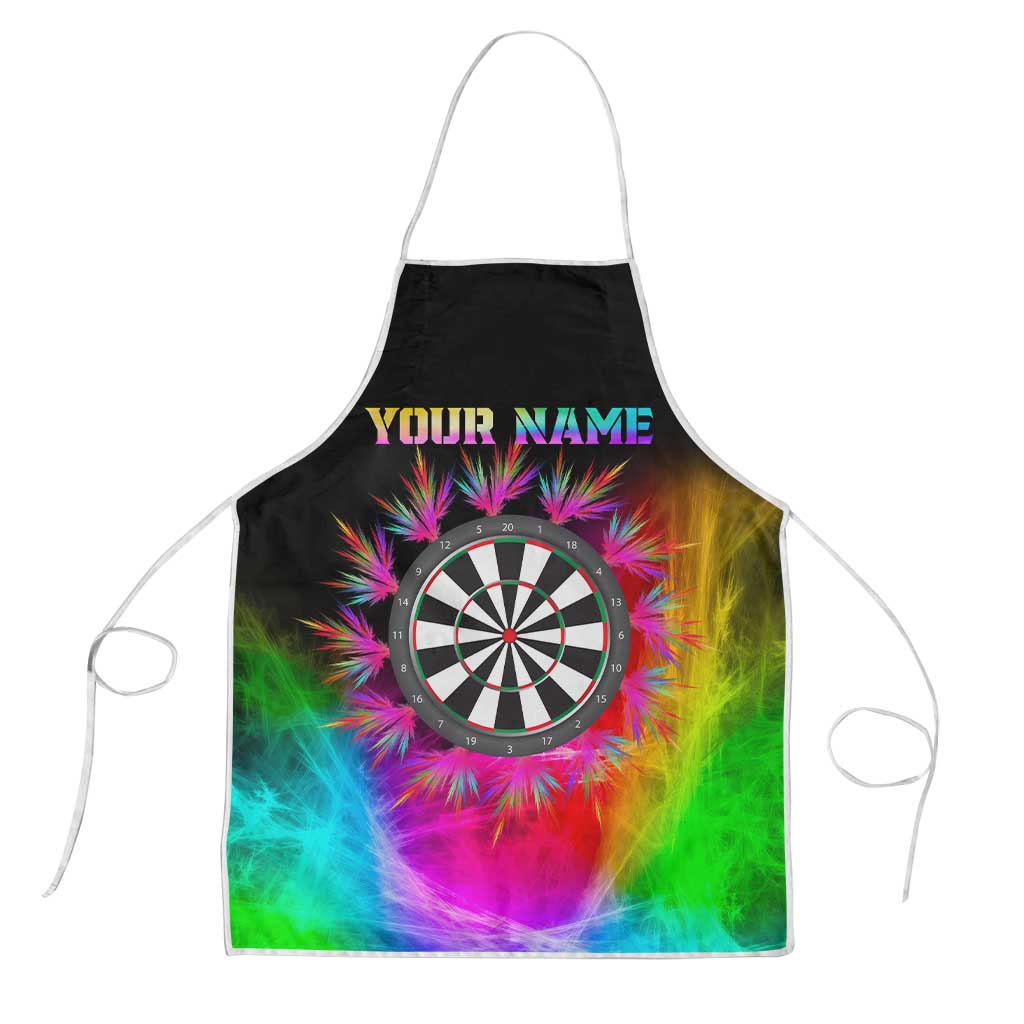 Personalized Colorful Neon Darts Apron with Bold Abstract Background - Wonder Print Shop