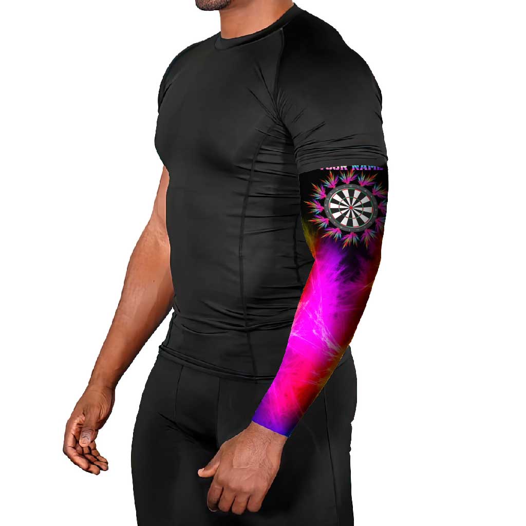 Personalized Colorful Neon Darts Arm Sleeves with Bold Abstract Background - Wonder Print Shop