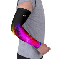 Personalized Colorful Neon Darts Arm Sleeves with Bold Abstract Background - Wonder Print Shop