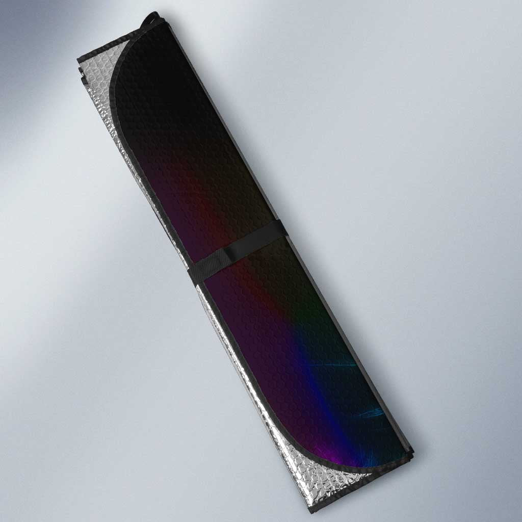 Personalized Colorful Neon Darts Auto Sun Shade with Bold Abstract Background - Wonder Print Shop