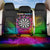 Personalized Colorful Neon Darts Back Car Seat Cover with Bold Abstract Background - Wonder Print Shop