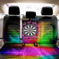 Personalized Colorful Neon Darts Back Car Seat Cover with Bold Abstract Background - Wonder Print Shop
