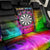 Personalized Colorful Neon Darts Back Car Seat Cover with Bold Abstract Background - Wonder Print Shop