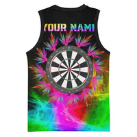Personalized Colorful Neon Darts Basketball Jersey with Bold Abstract Background - Wonder Print Shop