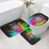 Personalized Colorful Neon Darts Bathroom Set with Bold Abstract Background - Wonder Print Shop