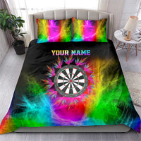 Personalized Colorful Neon Darts Bedding Set with Bold Abstract Background - Wonder Print Shop