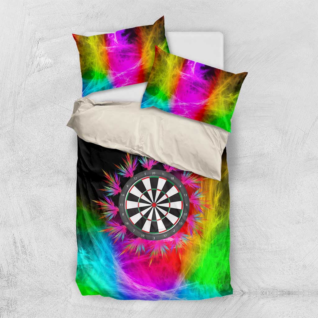 Personalized Colorful Neon Darts Bedding Set with Bold Abstract Background - Wonder Print Shop