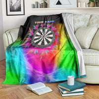 Personalized Colorful Neon Darts Blanket with Bold Abstract Background - Wonder Print Shop