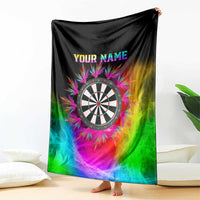 Personalized Colorful Neon Darts Blanket with Bold Abstract Background - Wonder Print Shop